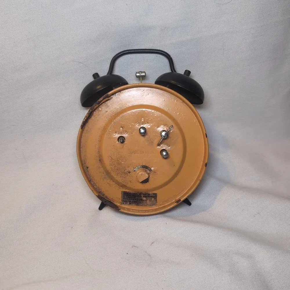 Vintage Sunbeam Garfield Wind Up Orange Clock Alarm Not Working